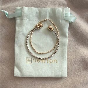 eNewton Two-Tone Cuff & Gold Bracelet Set